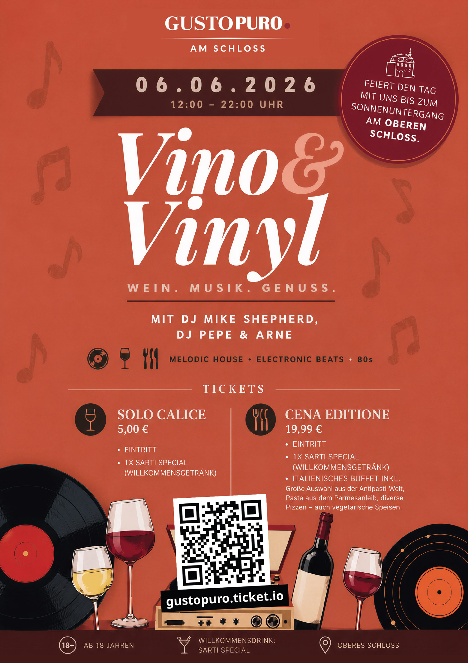 Flyer für Vino & Vinyl
